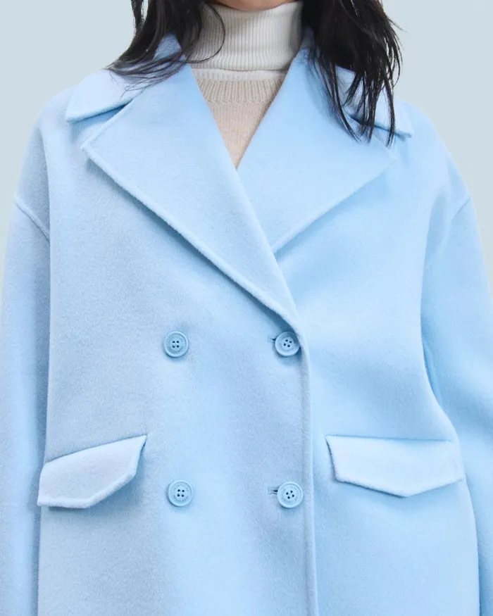 Women Coats and Jackets From Future Outerwear Caban Jacket Baby Blue