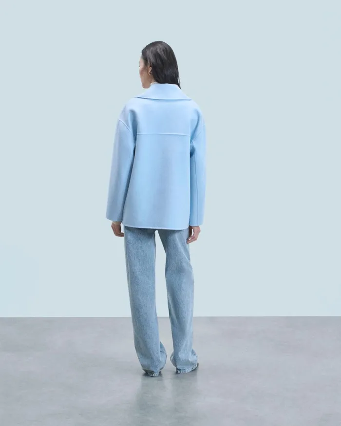 Women Coats and Jackets From Future Outerwear Caban Jacket Baby Blue