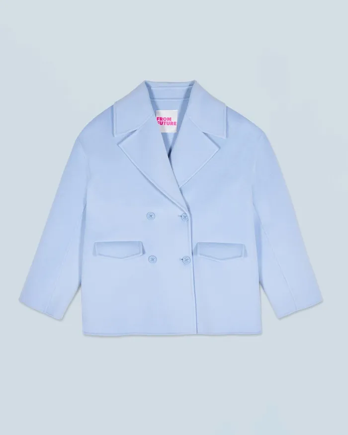 Women Coats and Jackets From Future Outerwear Caban Jacket Baby Blue