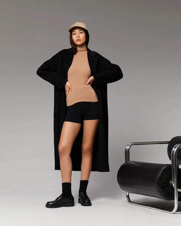 Women Coats and Jackets From Future Outerwear Long Double Face Coat Black