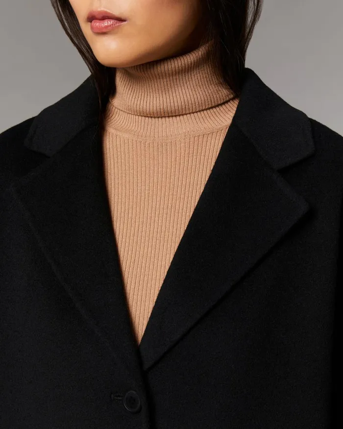 Women Coats and Jackets From Future Outerwear Long Double Face Coat Black