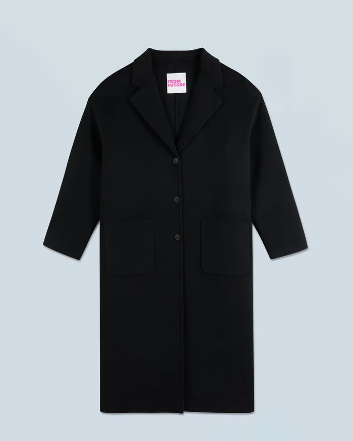 Women Coats and Jackets From Future Outerwear Long Double Face Coat Black