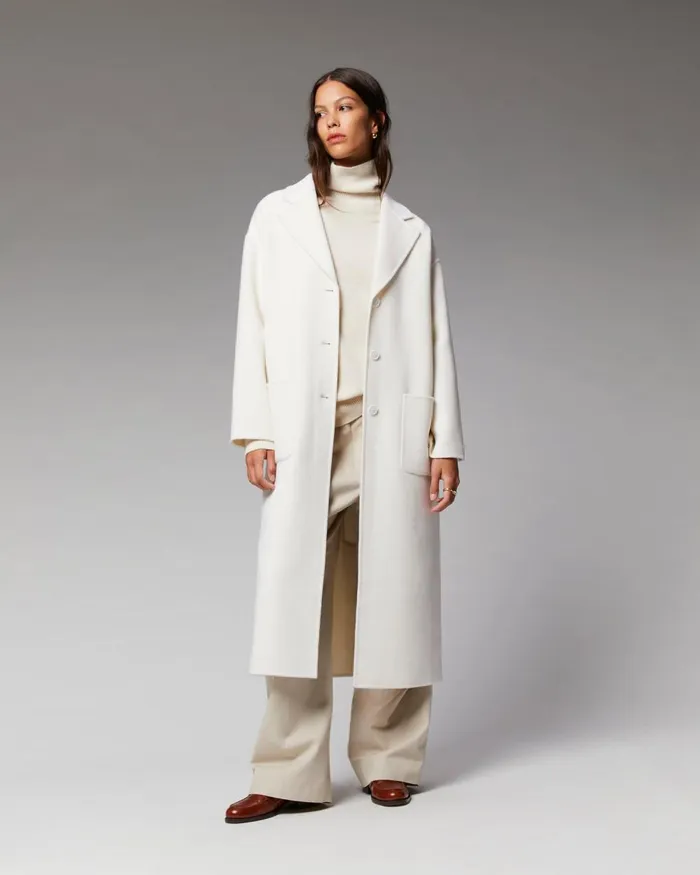 Women Coats and Jackets From Future Outerwear Long Double Face Coat White