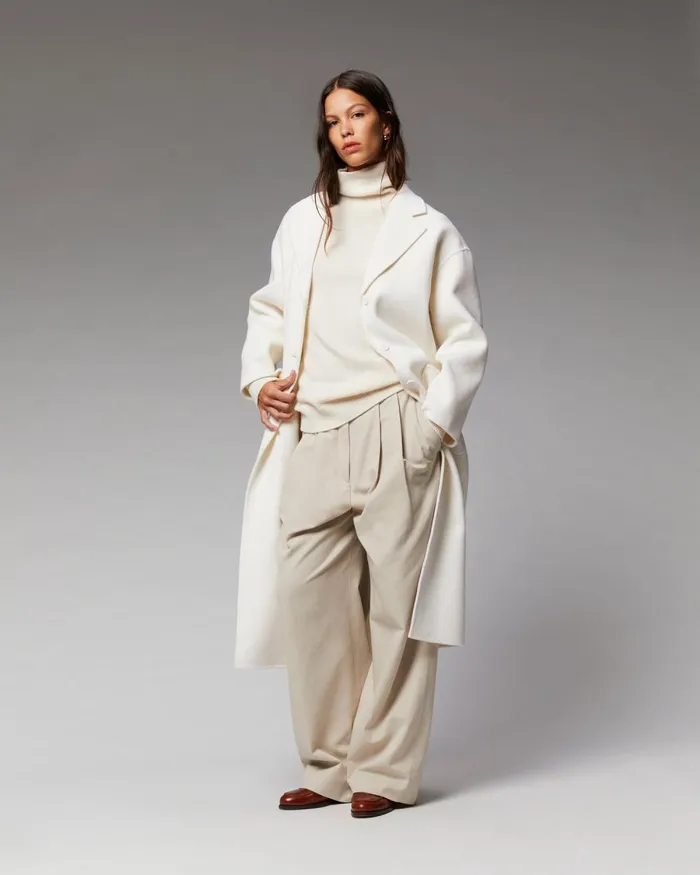 Women Coats and Jackets From Future Outerwear Long Double Face Coat White