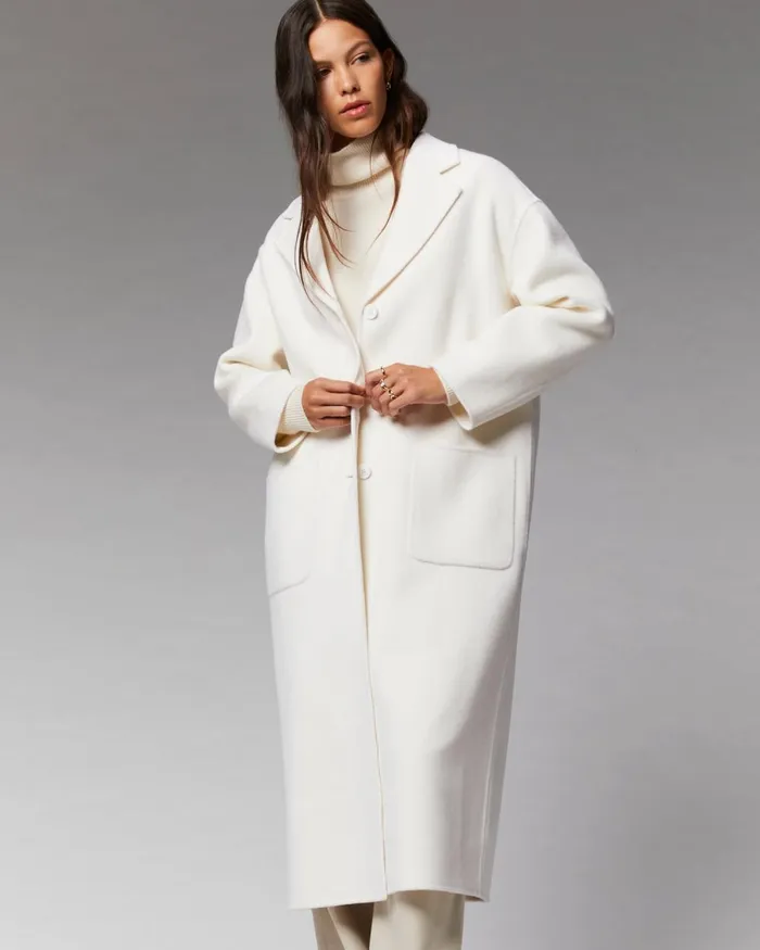 Women Coats and Jackets From Future Outerwear Long Double Face Coat White