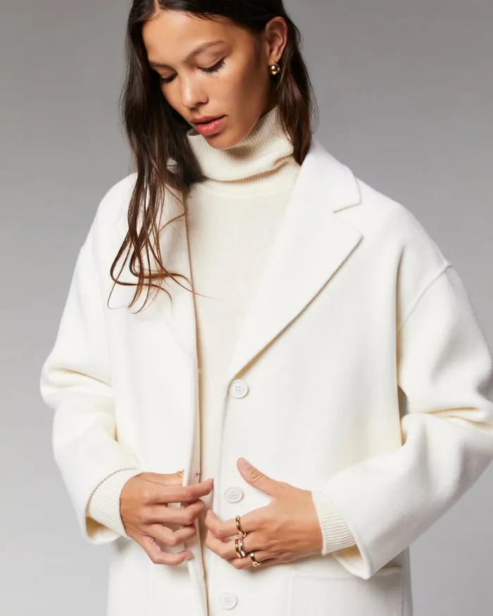 Women Coats and Jackets From Future Outerwear Long Double Face Coat White