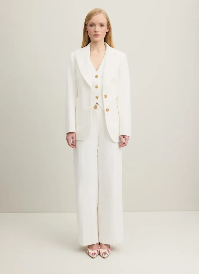Women Coats and Jackets LKBennett Avery Cream Italian Cotton Jacket Ecru Women Coats and Jackets LKBennett Avery Cream Italian Cotton Jacket Ecru