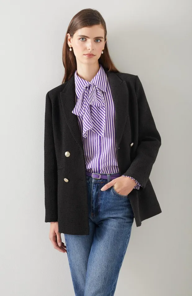 Women Coats and Jackets LKBennett Mariner Black Tweed Double Breasted Tailored Jacket Black Women Coats and Jackets LKBennett Mariner Black Tweed Double Breasted Tailored Jacket Black