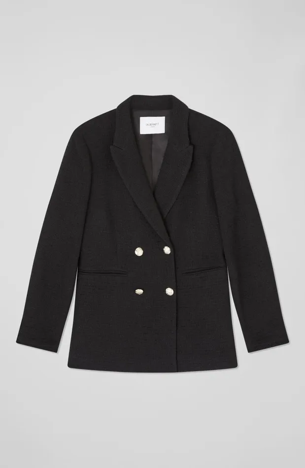 Women Coats and Jackets LKBennett Mariner Black Tweed Double Breasted Tailored Jacket Black Women Coats and Jackets LKBennett Mariner Black Tweed Double Breasted Tailored Jacket Black