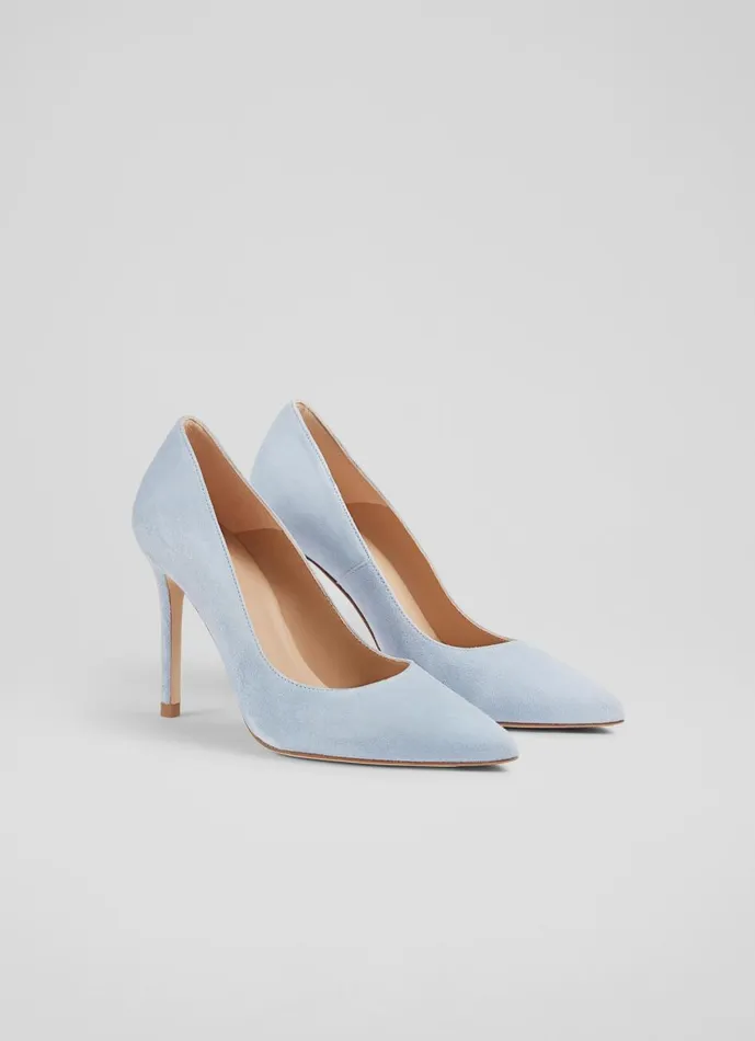 Women Court Shoes LKBennett Fern Pale Blue Suede Pointed Toe Courts Blue Women Court Shoes LKBennett Fern Pale Blue Suede Pointed Toe Courts Blue