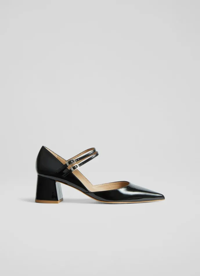 Women Court Shoes LKBennett Savannah Black Patent Mary Janes Black