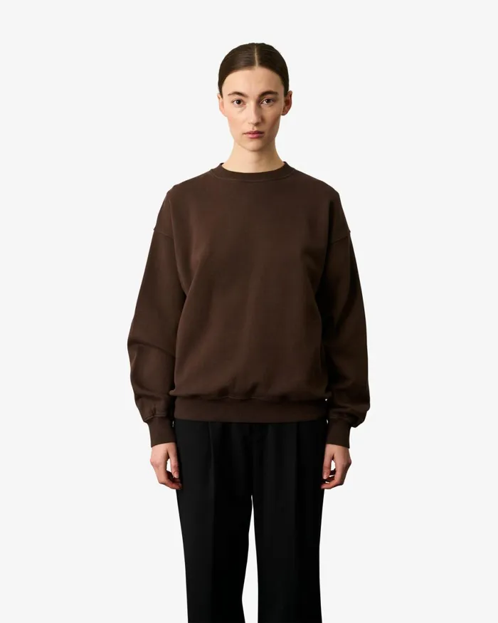 Women Crewneck Sweatshirts Colorful Standard Organic Oversized Crew Snow Melange