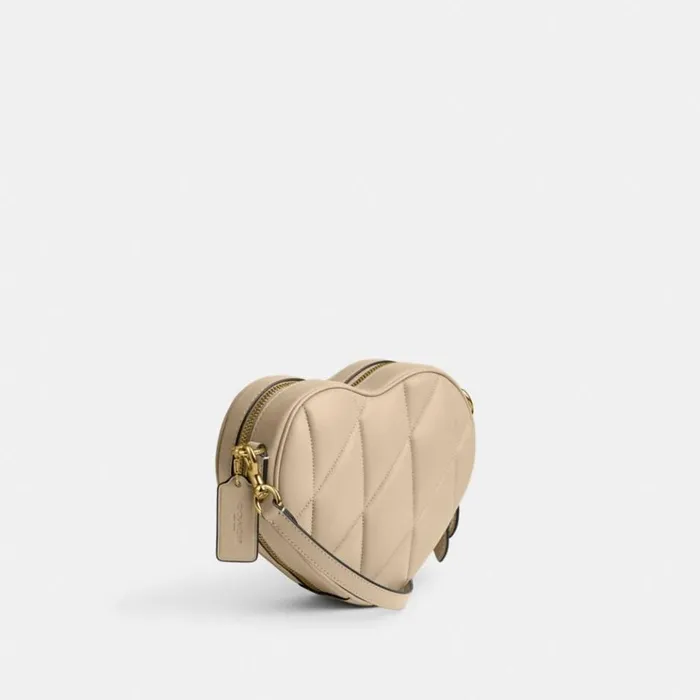 Women Crossbody Bags Coach Heart Crossbody With Quilting Brassivory