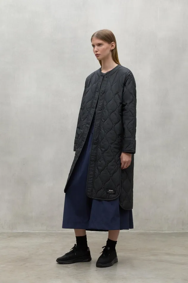 Women Dark Grey Lezna Coat With Band Ecoalf Coats And Jackets