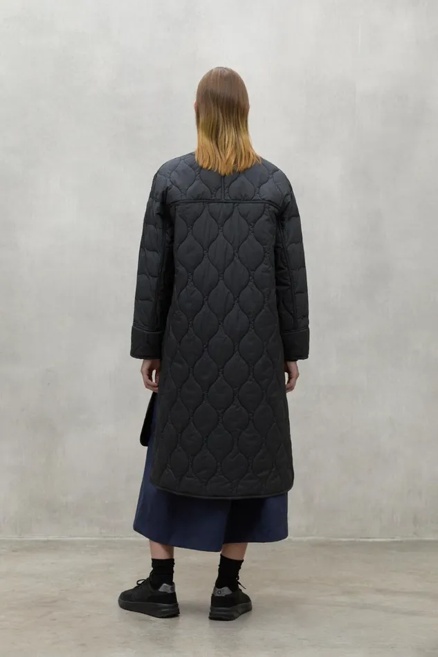 Women Dark Grey Lezna Coat With Band Ecoalf Coats And Jackets