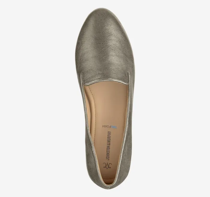 Women Delanie Loafer Pewter Metallic Sheepskin JohnstonandMurphy Mules and Loafers Women Delanie Loafer Pewter Metallic Sheepskin JohnstonandMurphy Mules and Loafers