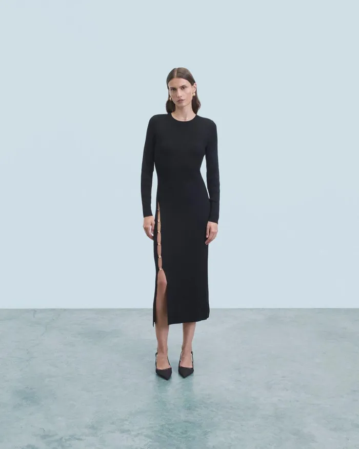 Women Dresses and Jumpsuits From Future Long Sleeve Long Dress Black
