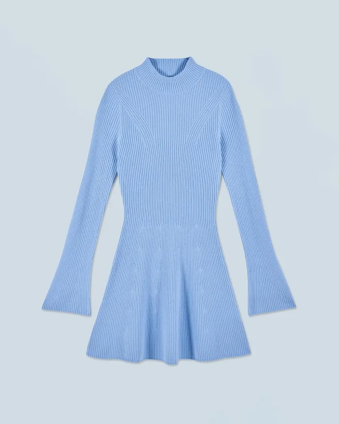 Women Dresses and Jumpsuits From Future Short Long Sleeve Dress Baby Blue