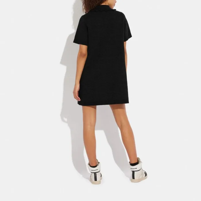 Women Dresses Coach Signature Knit Dress Black Signature
