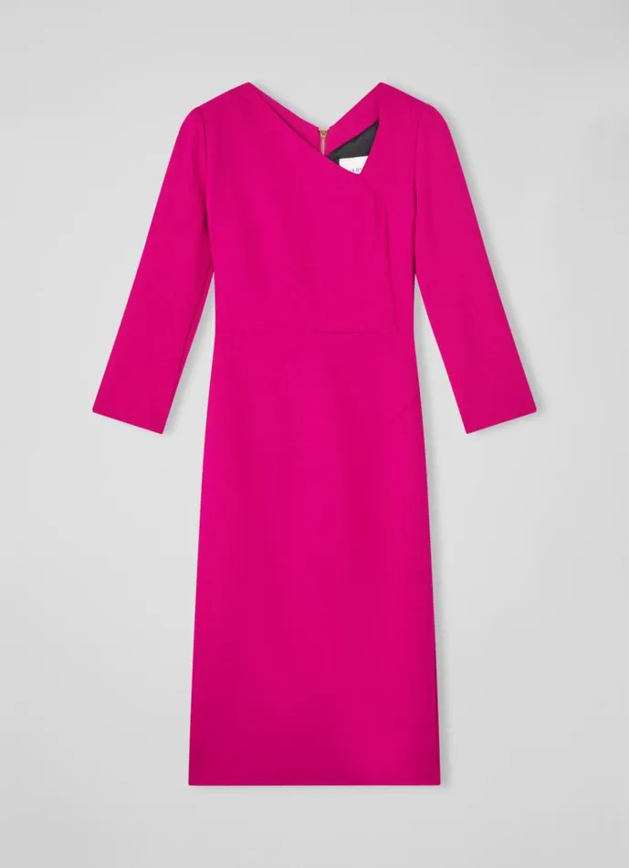 Women Dresses LKBennett Alexis Pink Wool Crepe Shift Dress Pink Women Dresses LKBennett Alexis Pink Wool Crepe Shift Dress Pink