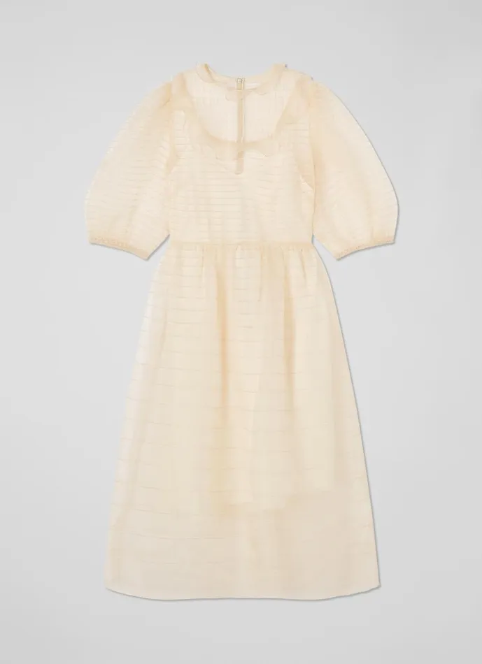 Women Dresses LKBennett Maddie Cream Silk Organza Dress Ecru Women Dresses LKBennett Maddie Cream Silk Organza Dress Ecru