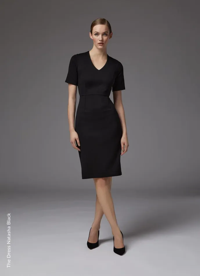 Women Dresses LKBennett Natasha Black Fitted Jersey Dress Black