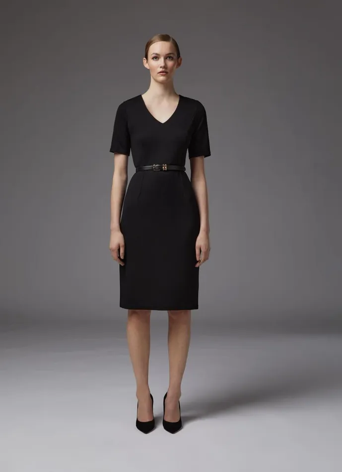 Women Dresses LKBennett Natasha Black Fitted Jersey Dress Black