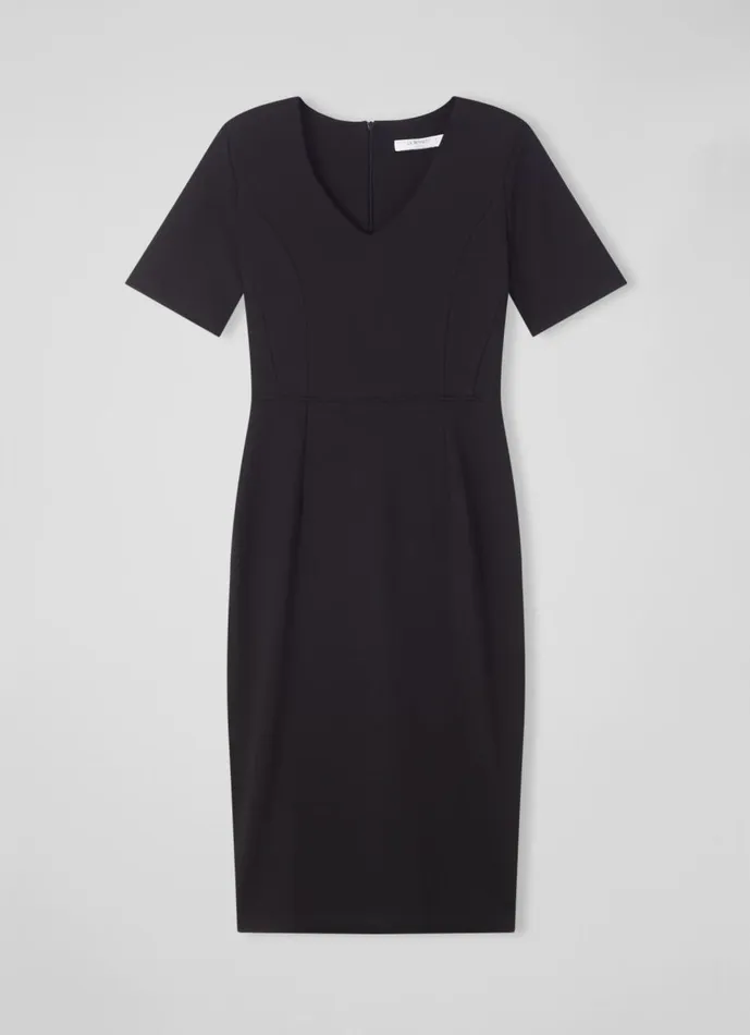 Women Dresses LKBennett Natasha Black Fitted Jersey Dress Black