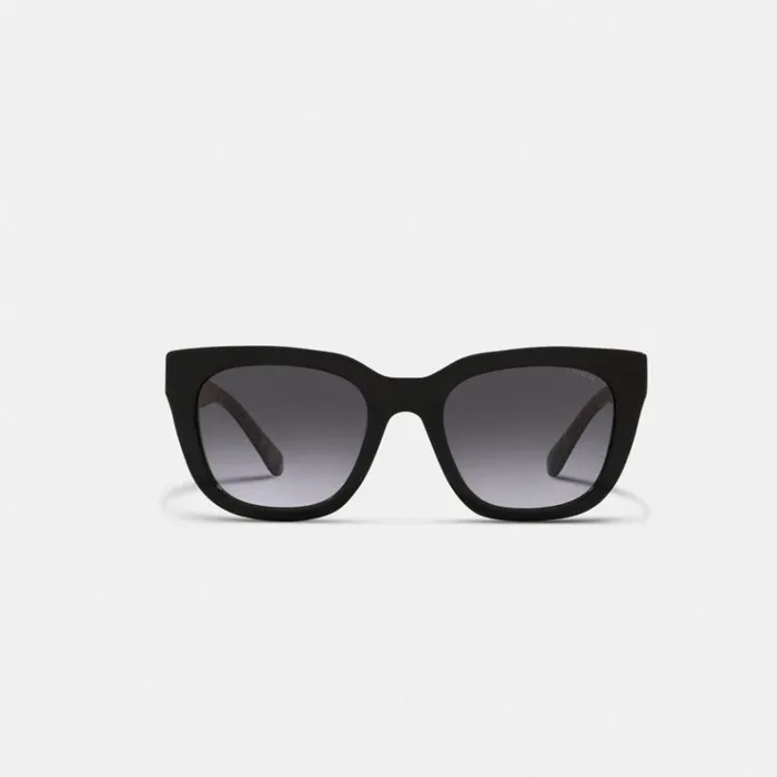 Women Eyewear Coach Legacy Stripe Square Sunglasses Black