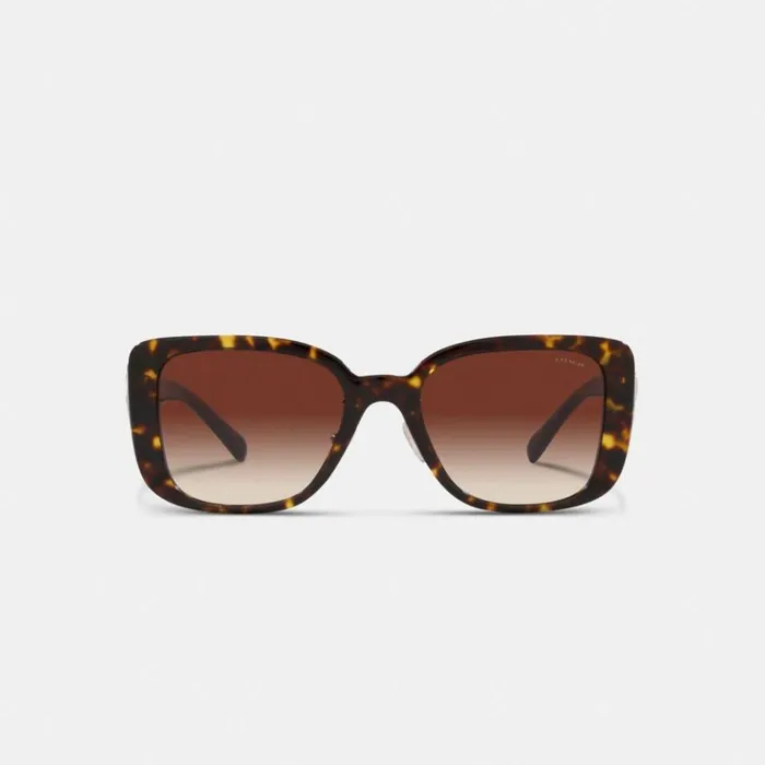 Women Eyewear Coach Tabby Oversized Square Sunglasses Dark Tortoise