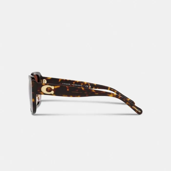 Women Eyewear Coach Tabby Oversized Square Sunglasses Dark Tortoise
