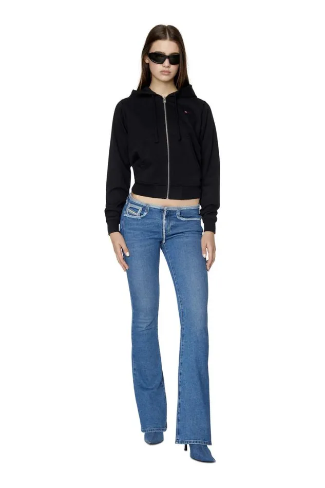 Women FReggyHoodZipMicrodiv Black Diesel Sweaters