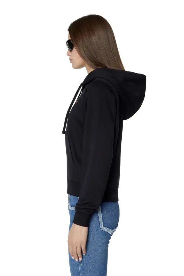 Women FReggyHoodZipMicrodiv Black Diesel Sweaters Women FReggyHoodZipMicrodiv Black Diesel Sweaters