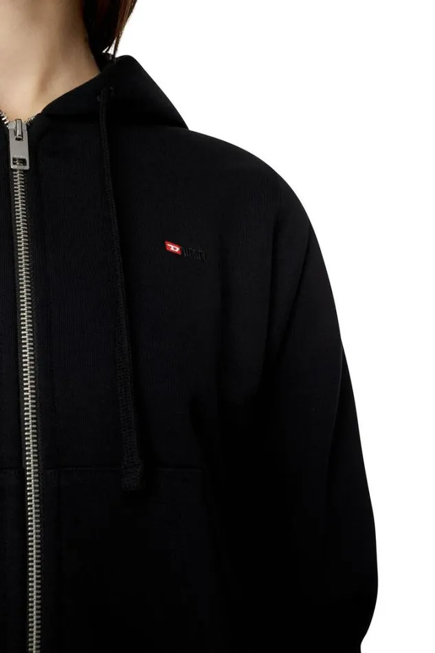 Women FReggyHoodZipMicrodiv Black Diesel Sweaters Women FReggyHoodZipMicrodiv Black Diesel Sweaters