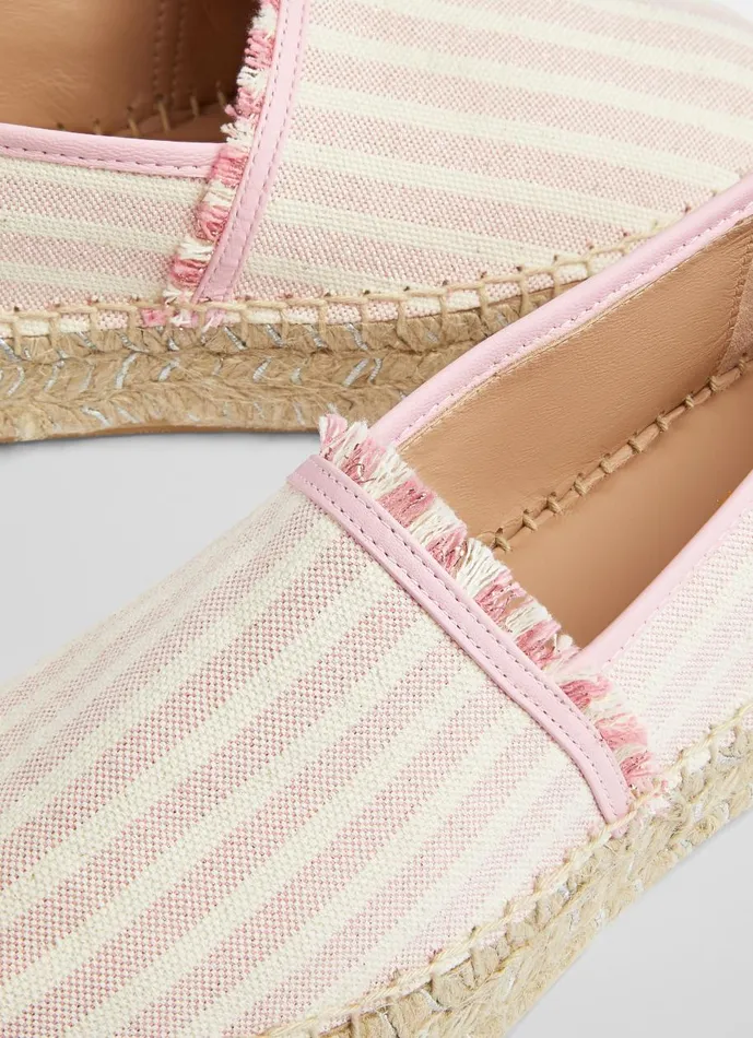 Women Flats LKBennett Tiana Pink Canvas Flatform Espadrilles Light Pink Women Flats LKBennett Tiana Pink Canvas Flatform Espadrilles Light Pink