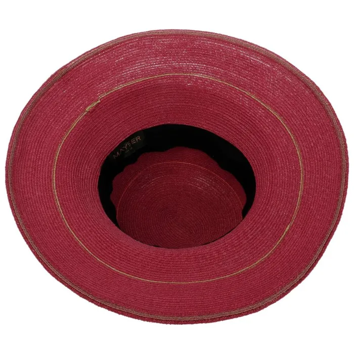 Women Floppy Hats Mayser Alba Stripes Hemp Hat Burgundy
