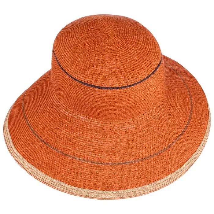 Women Floppy Hats Mayser Alba Stripes Hemp Hat Burgundy