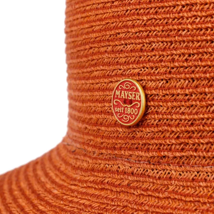 Women Floppy Hats Mayser Alba Stripes Hemp Hat Burgundy