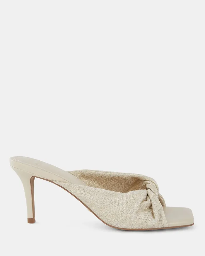 Women FOXX METALLIC LINEN Stilettos Peep Toes NOVO Shoes