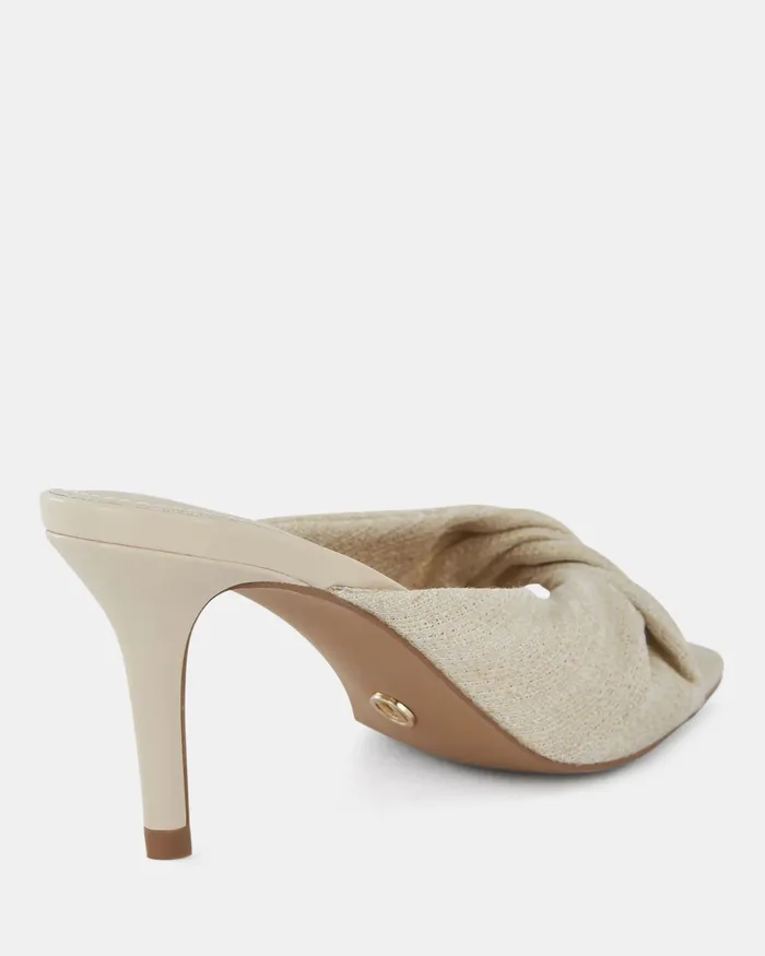 Women FOXX METALLIC LINEN Stilettos Peep Toes NOVO Shoes