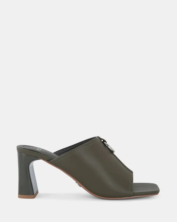 Women FRODO KHAKI Open Toe Heels Peep Toes NOVO Shoes