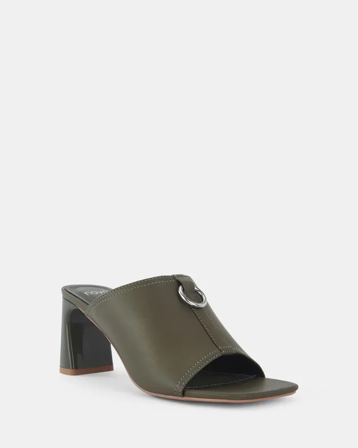 Women FRODO KHAKI Open Toe Heels Peep Toes NOVO Shoes