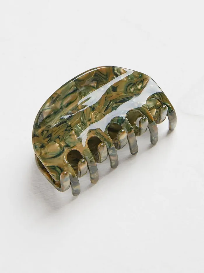 Women Hair Accessories Fat Face Green Round Claw Clip
