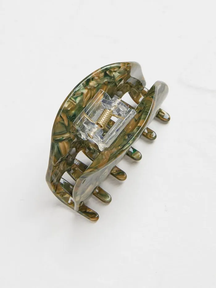 Women Hair Accessories Fat Face Green Round Claw Clip