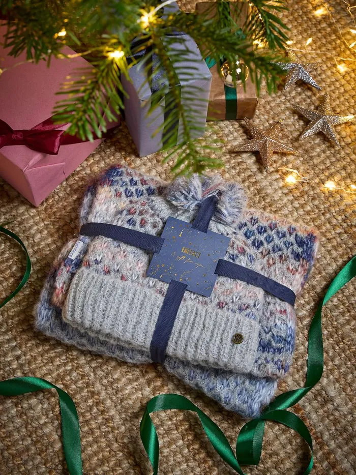 Women Hats Fat Face Grey Spacedye Hat And Snood Gift Set