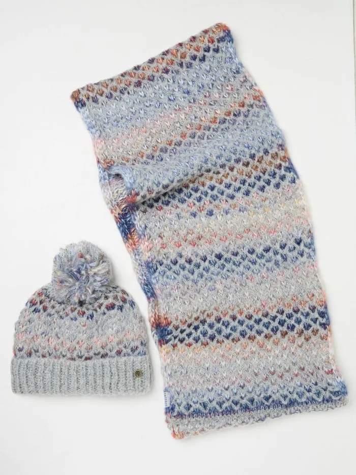 Women Hats Fat Face Grey Spacedye Hat And Snood Gift Set Women Hats Fat Face Grey Spacedye Hat And Snood Gift Set