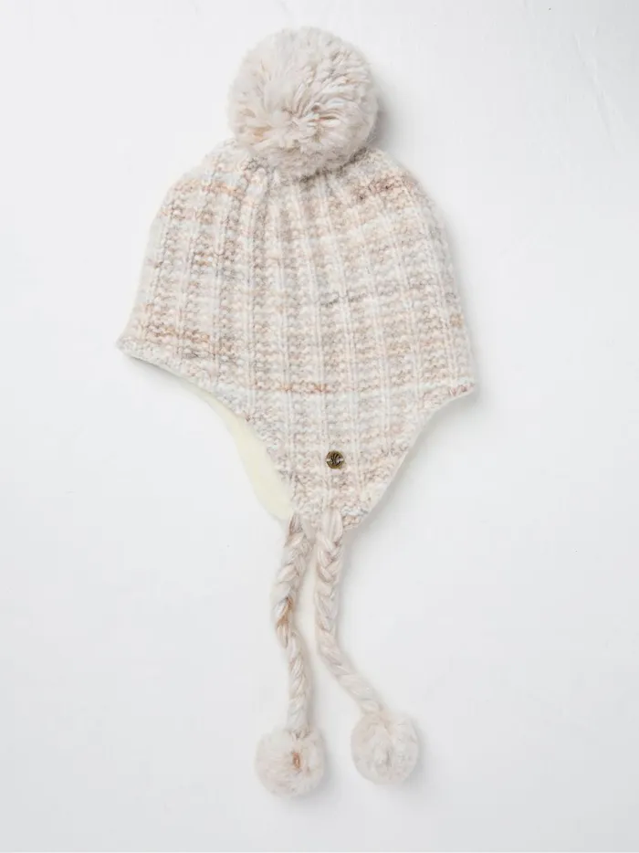 Women Hats Fat Face Ivory Textured Trapper Bobble Hat
