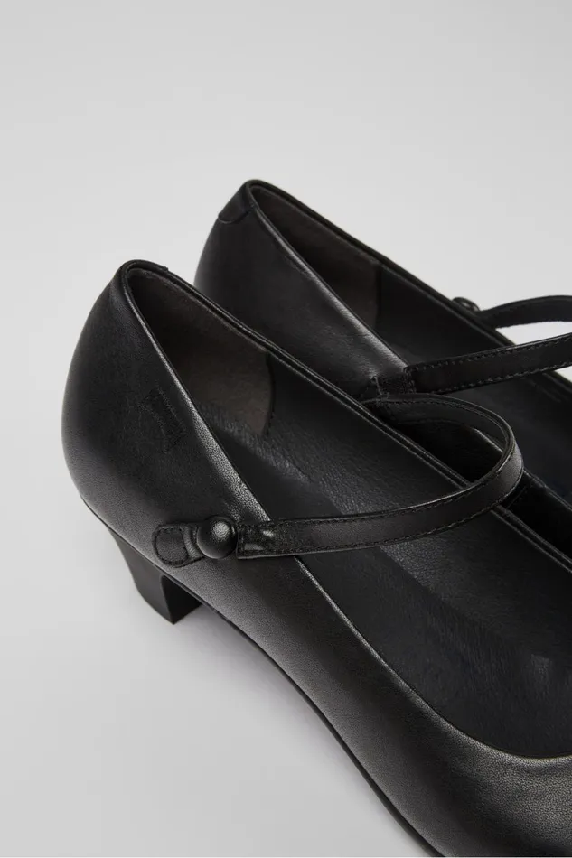 Women Helena Black Heels Camper Ballerinas