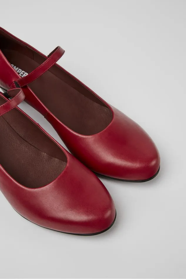 Women Helena Red Heels Camper Ballerinas
