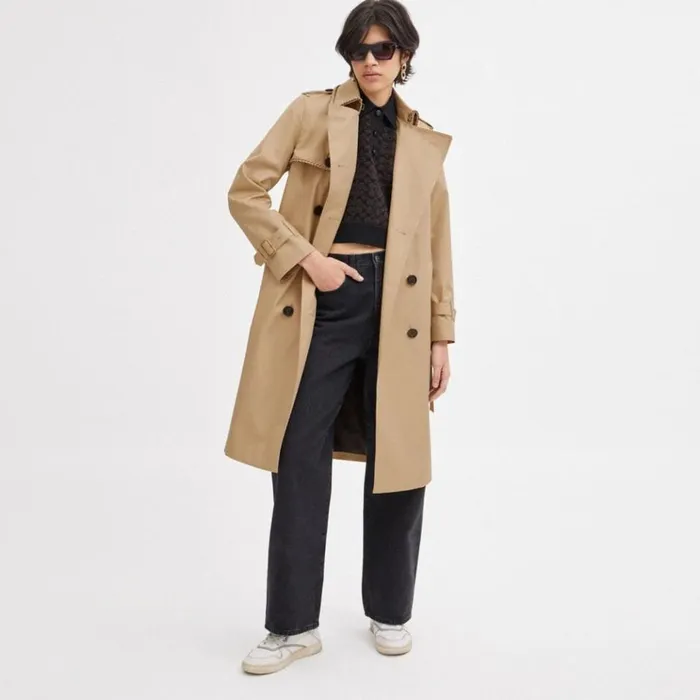 Women Jackets and Outerwear Coach Trench With Braided Detail Khaki